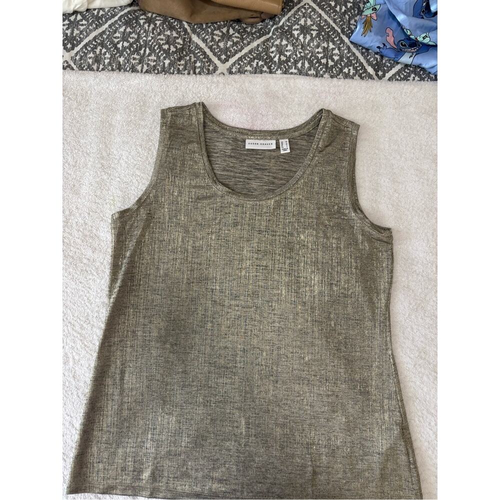 Susan Graver Metallic Silver Cardigan & Shell Set with pockets Size M NWT - Picture 13 of 13